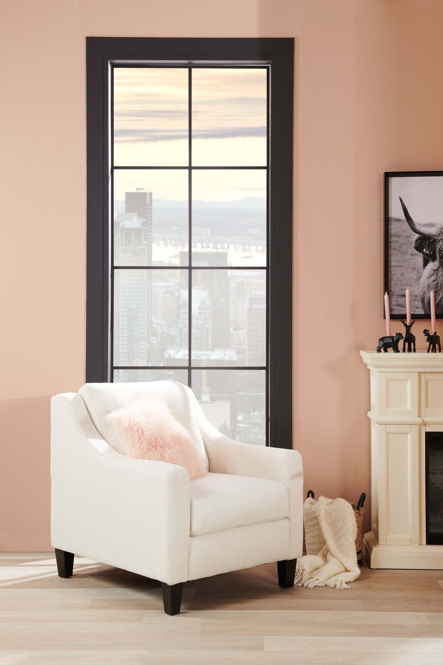 Oreiller décoratif en peau de mouton de Mongolie - Rose|Coussin décoratif Mogolian en peau de mouton de Mongolie - rosé|636570DP