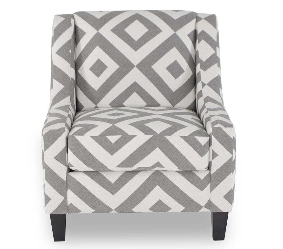 Fabriqué au Canada Cindy Crawford Home Fauteuil d'appoint Kylie 32 en tissu d'apparence lin - Charbon Carré | Fauteuil d'appoint Kylie de Cindy Crawford Home de 32 po fabriqué au Canada en tissu d'apparence lin - carré anthracite