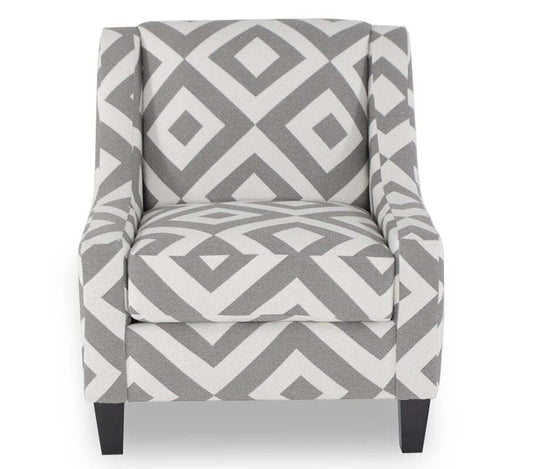 Fabriqué au Canada Cindy Crawford Home Fauteuil d'appoint Kylie 32 en tissu d'apparence lin - Charbon Carré | Fauteuil d'appoint Kylie de Cindy Crawford Home de 32 po fabriqué au Canada en tissu d'apparence lin - carré anthracite