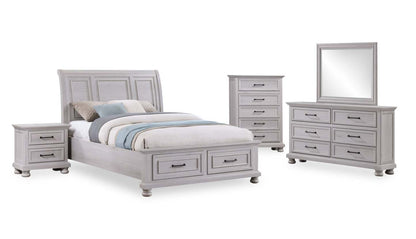 Lit plateforme de rangement Kylie sable avec tête de lit et cadre de lit - format grand lit | Kylie Platform Storage Bed with Headboard & Frame, Sand - Queen Size