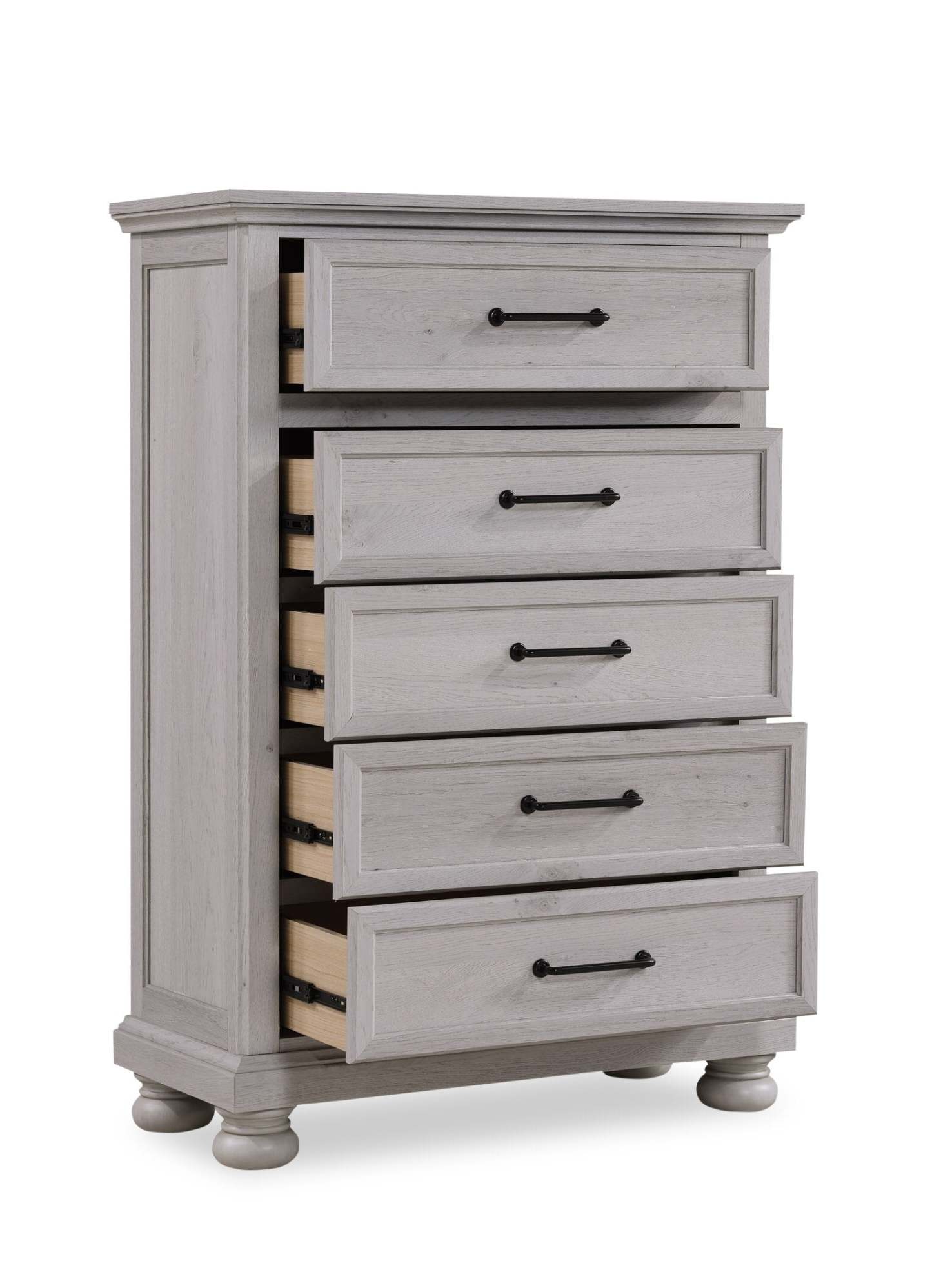Commode de chambre Kylie, 5 tiroirs, 35 L x 51 H - Sable | Commode verticale de chambre à coucher Kylie de 35 po (l) x 51 po (H) à 5 tiroirs - sable
