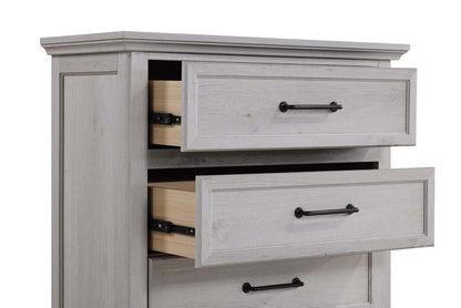 Commode de chambre Kylie, 5 tiroirs, 35 L x 51 H - Sable | Commode verticale de chambre à coucher Kylie de 35 po (l) x 51 po (H) à 5 tiroirs - sable