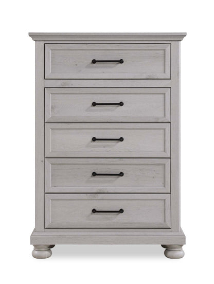 Commode de chambre Kylie, 5 tiroirs, 35 L x 51 H - Sable | Commode verticale de chambre à coucher Kylie de 35 po (l) x 51 po (H) à 5 tiroirs - sable