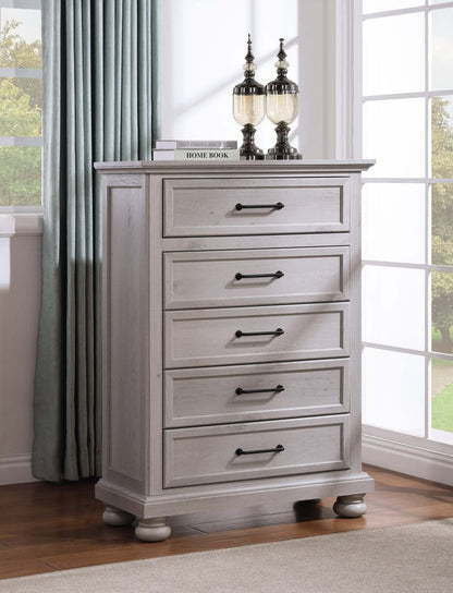 Commode de chambre Kylie, 5 tiroirs, 35 L x 51 H - Sable | Commode verticale de chambre à coucher Kylie de 35 po (l) x 51 po (H) à 5 tiroirs - sable