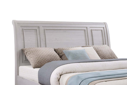 Lit plateforme de rangement Kylie sable avec tête de lit et cadre de lit - format très grand lit | Lit plateforme avec rangement Kylie avec tête de lit et cadre, sable - King Size