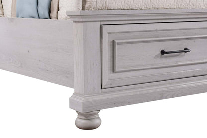 Lit plateforme de rangement Kylie sable avec tête de lit et cadre de lit - format très grand lit | Lit plateforme avec rangement Kylie avec tête de lit et cadre, sable - King Size