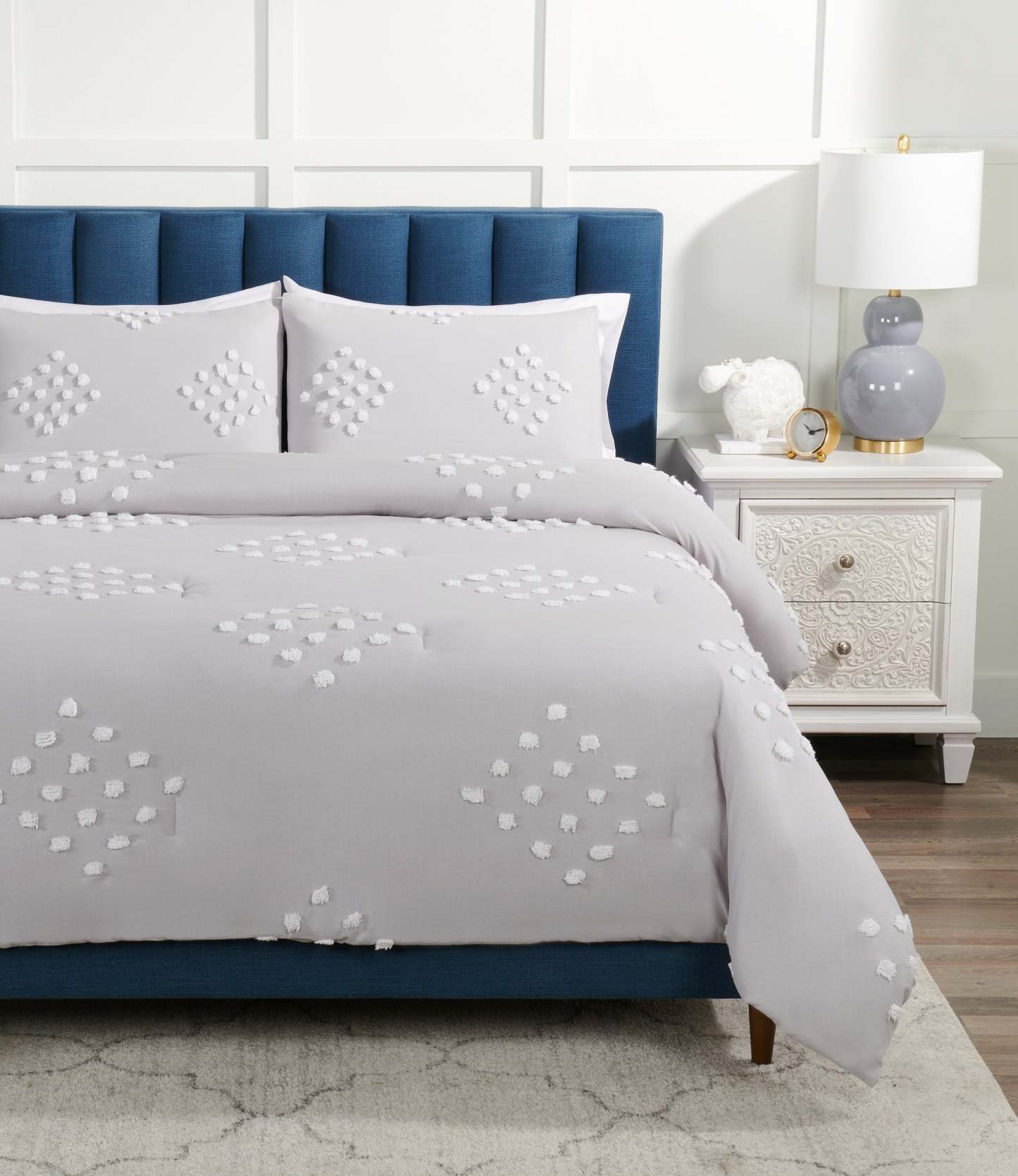 Lake 3-Piece Queen Comforter Set - Grey | Ensemble d’édredon Lake 3 pièces pour lit queen - gris