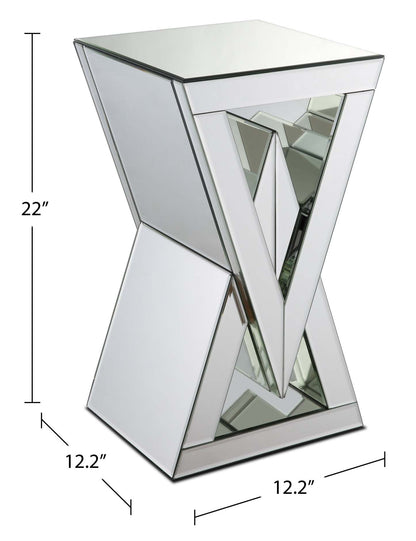 Lane 12 Mirrored Accent Table - Silver|Table d'appoint Lane de 12 po en miroir - argentée