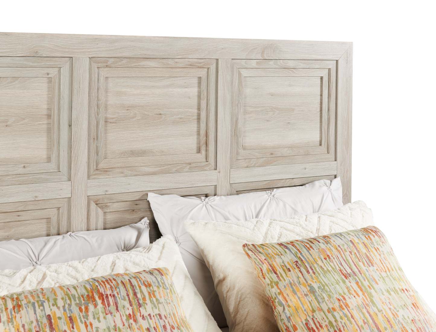 Lit à panneaux Lara avec tête de lit et cadre, gris antique - Queen Size | Lit à panneau Lara avec tête de lit et cadre de lit, gris antique - format grand lit