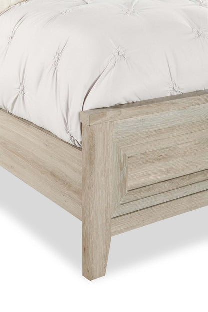 Lit à panneaux Lara avec tête de lit et cadre, gris antique - Queen Size | Lit à panneau Lara avec tête de lit et cadre de lit, gris antique - format grand lit