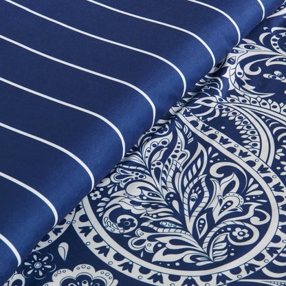 Lochlan 3-Piece King Comforter Set - Navy and White | Ensemble d’édredon Lochlan 3 pièces pour très grand lit - bleu marine et blanc