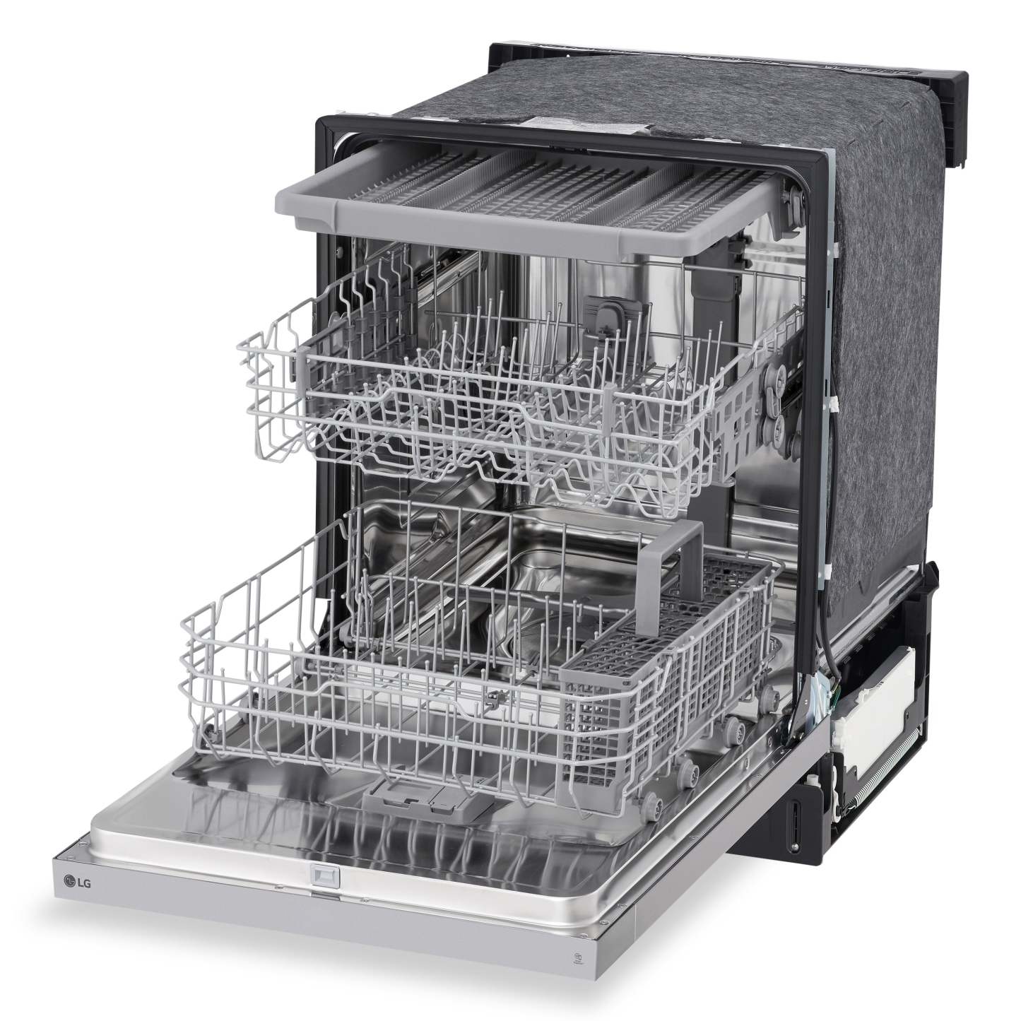 LG 24 50 dBA Lave-vaisselle encastrable à commande frontale avec séchage dynamique - Acier inoxydable anti-taches - LD… | Lave-vaisselle encastré LG à 50 dBA de 24 po avec commandes à l'avant et système Dynamic DryMC - aci…