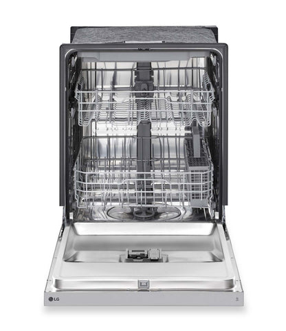 LG 24 50 dBA Lave-vaisselle encastrable à commande frontale avec séchage dynamique - Acier inoxydable anti-taches - LD… | Lave-vaisselle encastré LG à 50 dBA de 24 po avec commandes à l'avant et système Dynamic DryMC - aci…