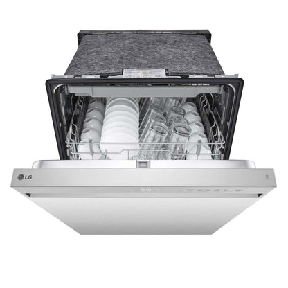 LG 24 50 dBA Lave-vaisselle encastrable à commande frontale avec séchage dynamique - Acier inoxydable anti-taches - LD… | Lave-vaisselle encastré LG à 50 dBA de 24 po avec commandes à l'avant et système Dynamic DryMC - aci…
