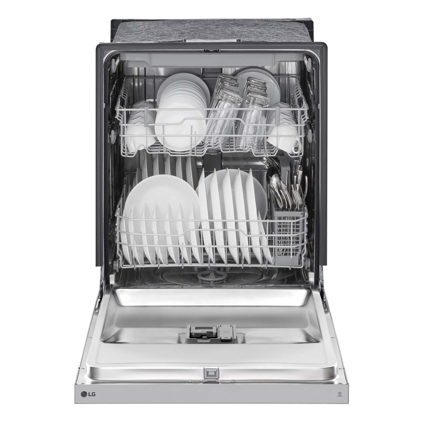 LG 24 50 dBA Lave-vaisselle encastrable à commande frontale avec séchage dynamique - Acier inoxydable anti-taches - LD… | Lave-vaisselle encastré LG à 50 dBA de 24 po avec commandes à l'avant et système Dynamic DryMC - aci…