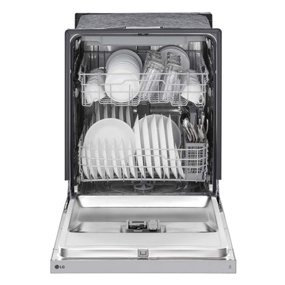 LG 24 50 dBA Lave-vaisselle encastrable à commande frontale avec séchage dynamique - Acier inoxydable anti-taches - LD… | Lave-vaisselle encastré LG à 50 dBA de 24 po avec commandes à l'avant et système Dynamic DryMC - aci…