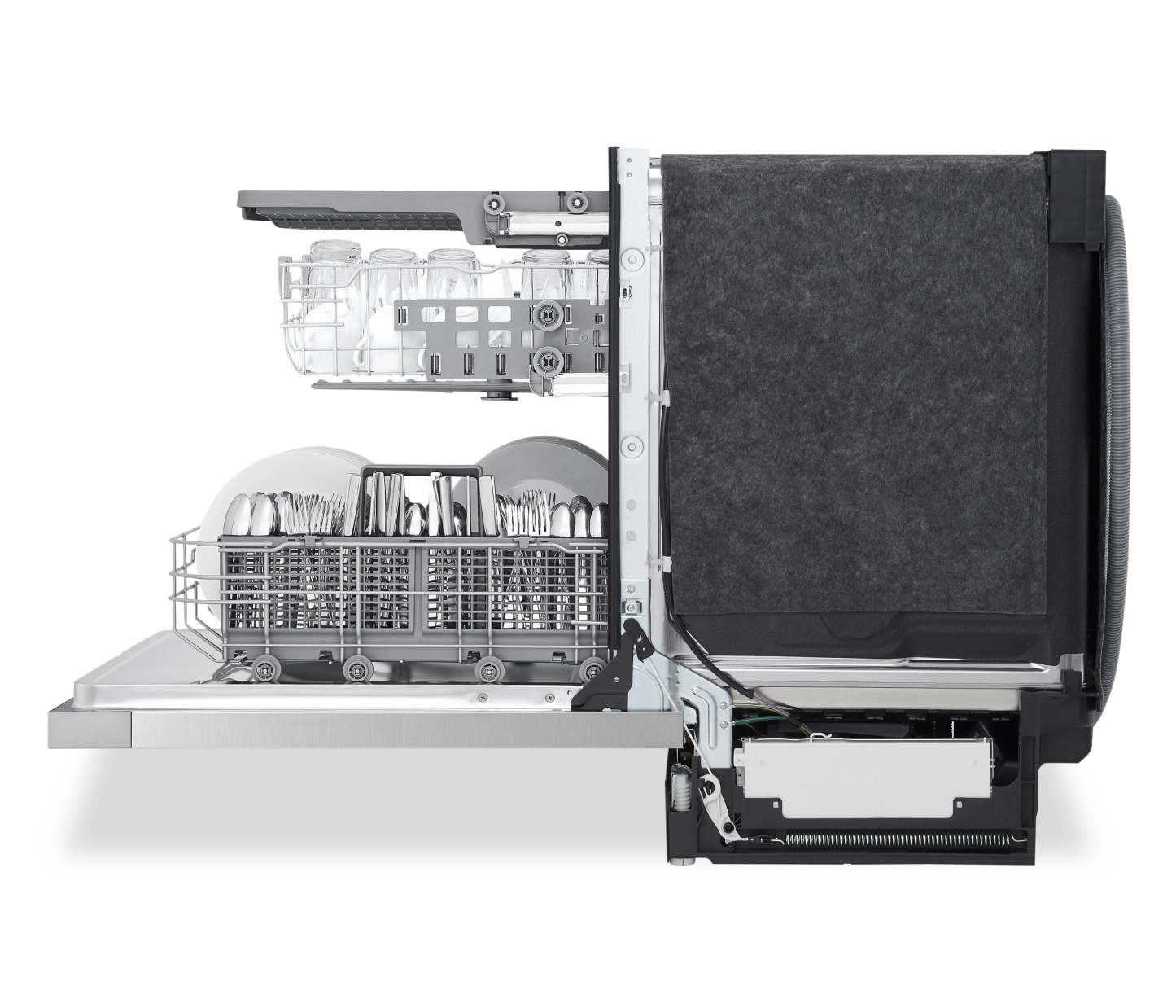 LG 24 50 dBA Lave-vaisselle encastrable à commande frontale avec séchage dynamique - Acier inoxydable anti-taches - LD… | Lave-vaisselle encastré LG à 50 dBA de 24 po avec commandes à l'avant et système Dynamic DryMC - aci…