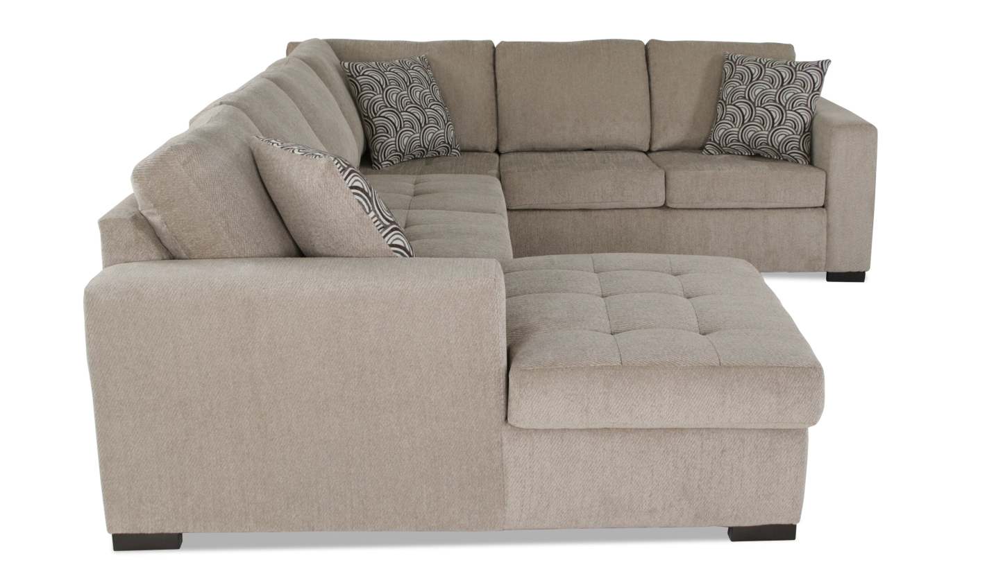 Made in Canada Legend 3-Piece Left-Facing Chenille Fabric Sleeper Sectional with Storage Chaise - Platinum Beige | Canapé-lit sectionnel de gauche Legend 3 pièces fabriqué au Canada en tissu de chenille avec chaise longue de rangement - beige platine