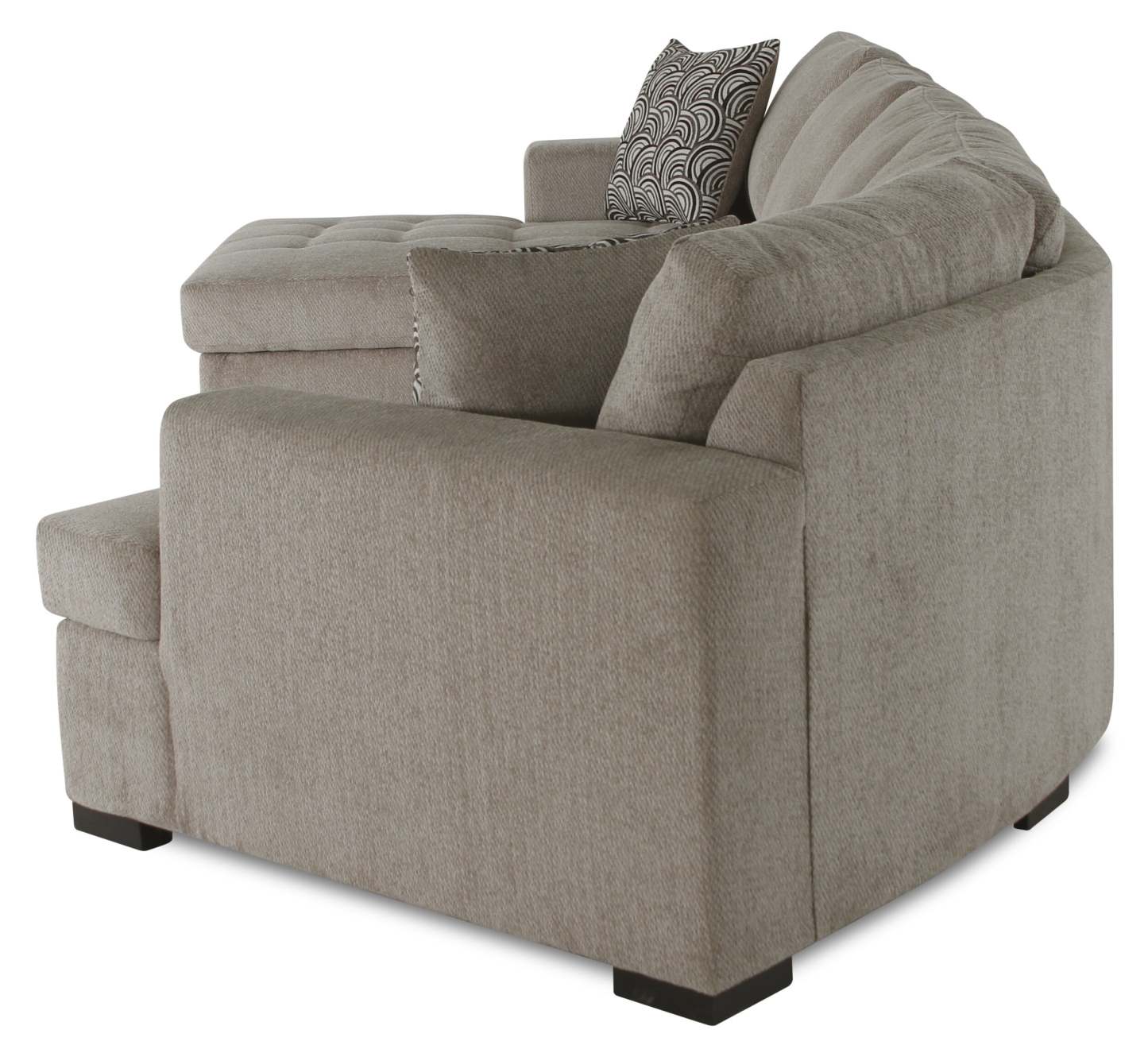 Fabriqué au Canada Legend 3 pièces sectionnel avec lit-couché en tissu de chenille à droite avec chaise longue - beige platine