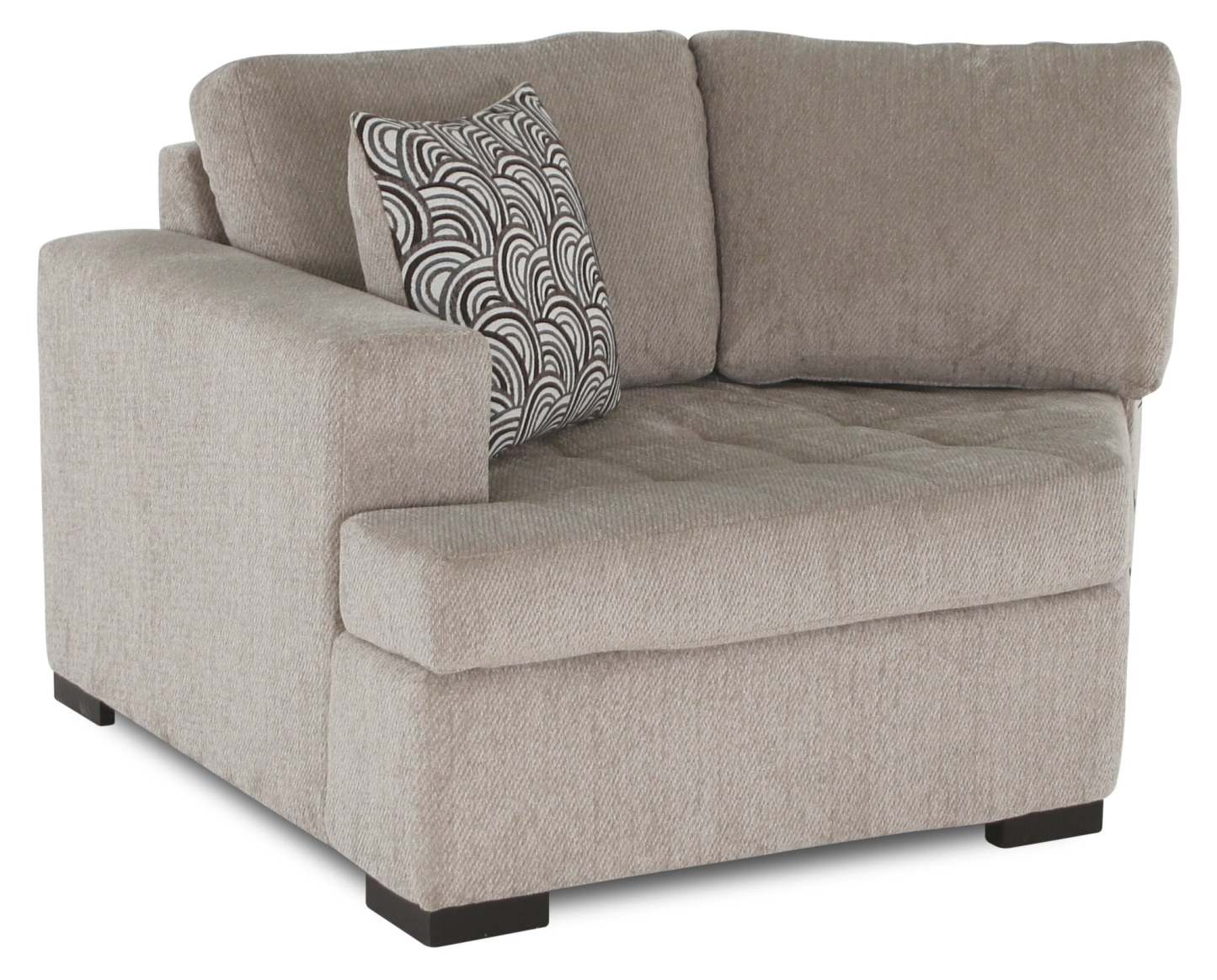 Made in Canada Legend 2-Piece Left-Facing Chenille Fabric Cuddler Sectional - Platinum Beige | Canapé sectionnel gauche Legend 2 pièces fabriqué au Canada en tissu de chenille avec fauteuil enveloppant - beige platine