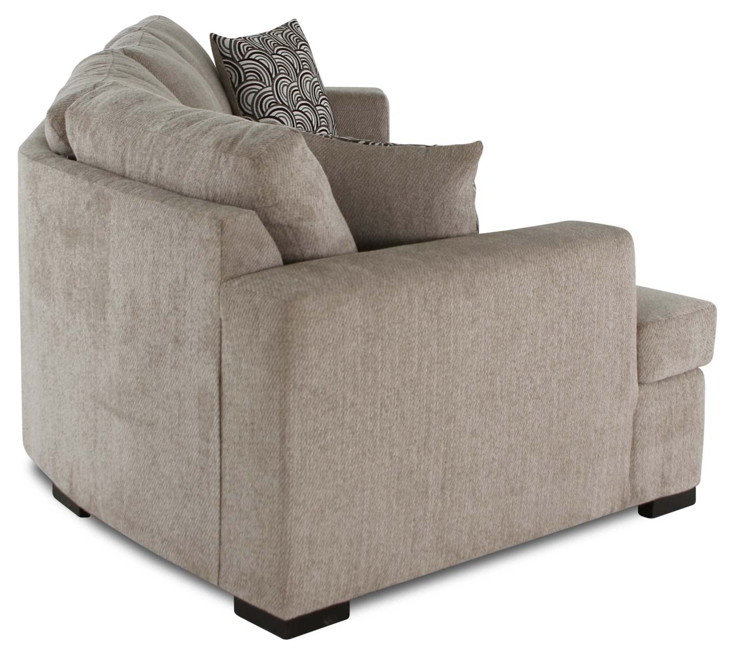 Made in Canada Legend 2-Piece Left-Facing Chenille Fabric Cuddler Sectional - Platinum Beige | Canapé sectionnel gauche Legend 2 pièces fabriqué au Canada en tissu de chenille avec fauteuil enveloppant - beige platine