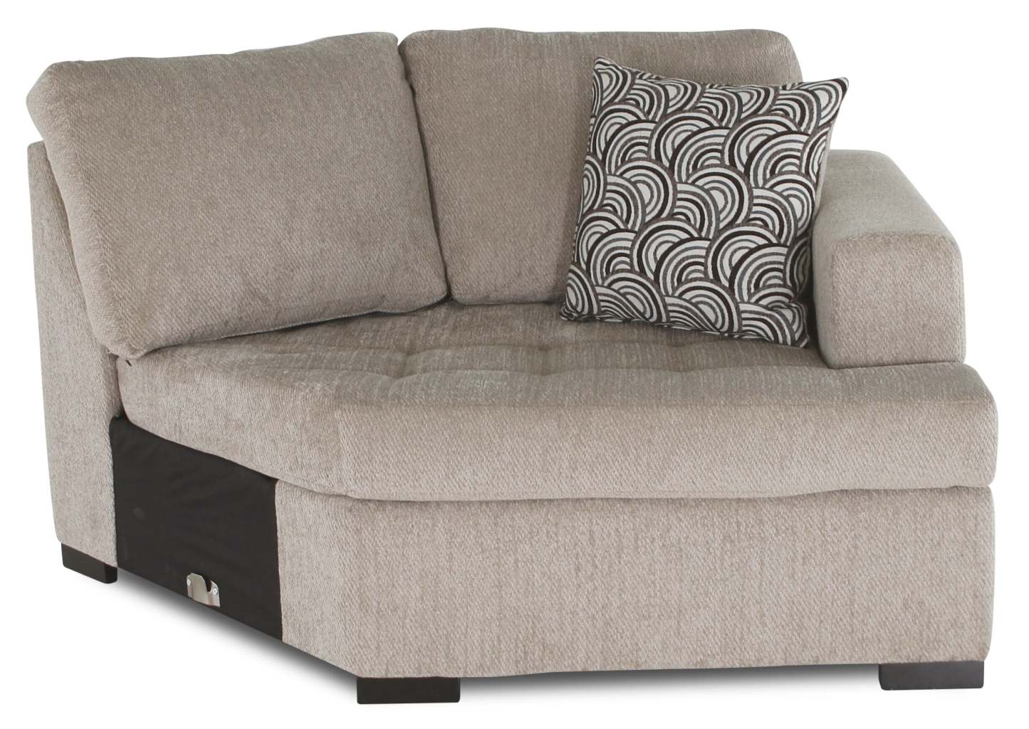 Made in Canada Legend 2-Piece Right-Facing Chenille Fabric Cuddler Sectional - Platinum Beige | Canapé sectionnel droit Legend 2 pièces fabriqué au Canada en tissu de chenille avec fauteuil enveloppant - beige platine
