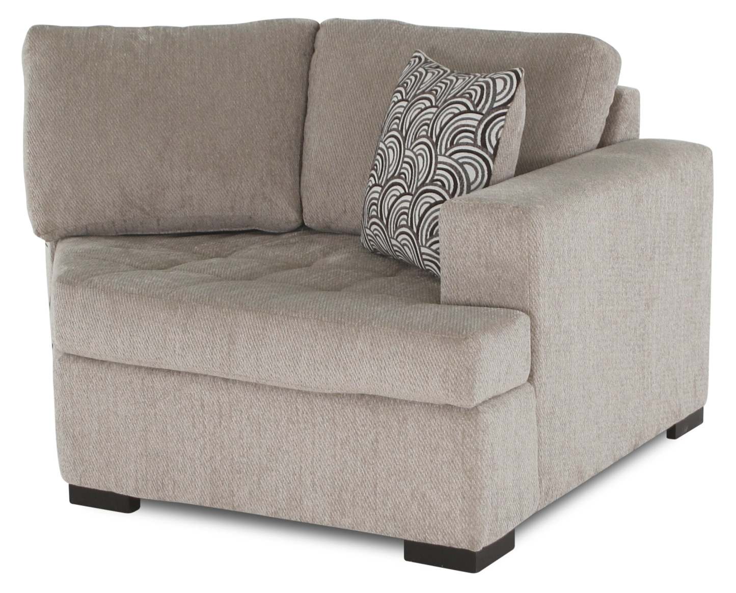 Made in Canada Legend 2-Piece Right-Facing Chenille Fabric Cuddler Sectional - Platinum Beige | Canapé sectionnel droit Legend 2 pièces fabriqué au Canada en tissu de chenille avec fauteuil enveloppant - beige platine