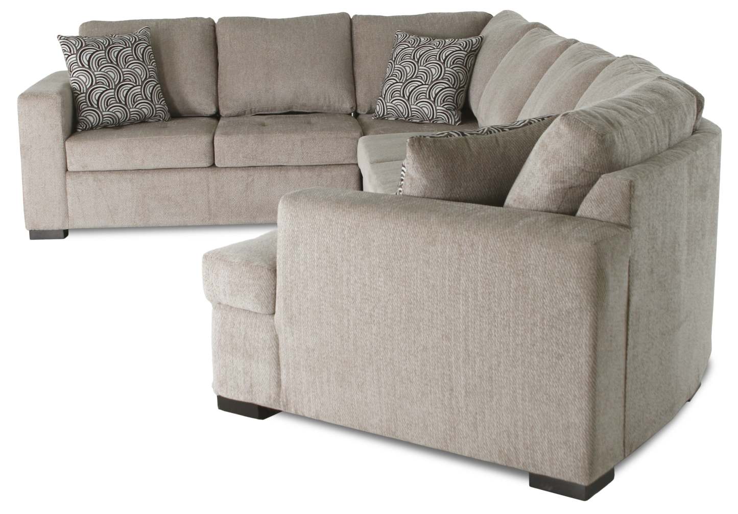 Fabriqué au Canada, sectionnel lit-couché Legend 4 pièces à droite en tissu de chenille - beige platine