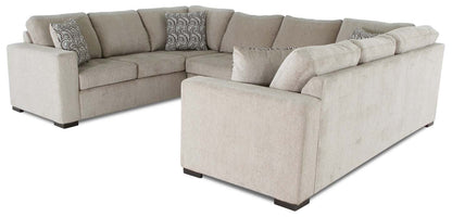 Fabriqué au Canada Canapé-lit sectionnel Legend 3 pièces en tissu chenille - Beige platine | Canapé-lit sectionnel Legend 3 pièces fabriqué au Canada en tissu de chenille - beige platine