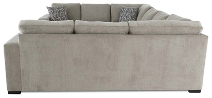 Fabriqué au Canada Canapé-lit sectionnel Legend 3 pièces en tissu chenille - Beige platine | Canapé-lit sectionnel Legend 3 pièces fabriqué au Canada en tissu de chenille - beige platine