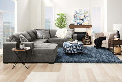 Made in Canada Legend 3-Piece Left-Facing Chenille Fabric Sleeper Sectional with Storage Chaise - Pewter Brown | Canapé-lit sectionnel de gauche Legend 3 pièces fabriqué au Canada en tissu de chenille avec chaise longue de rangement - brun étain