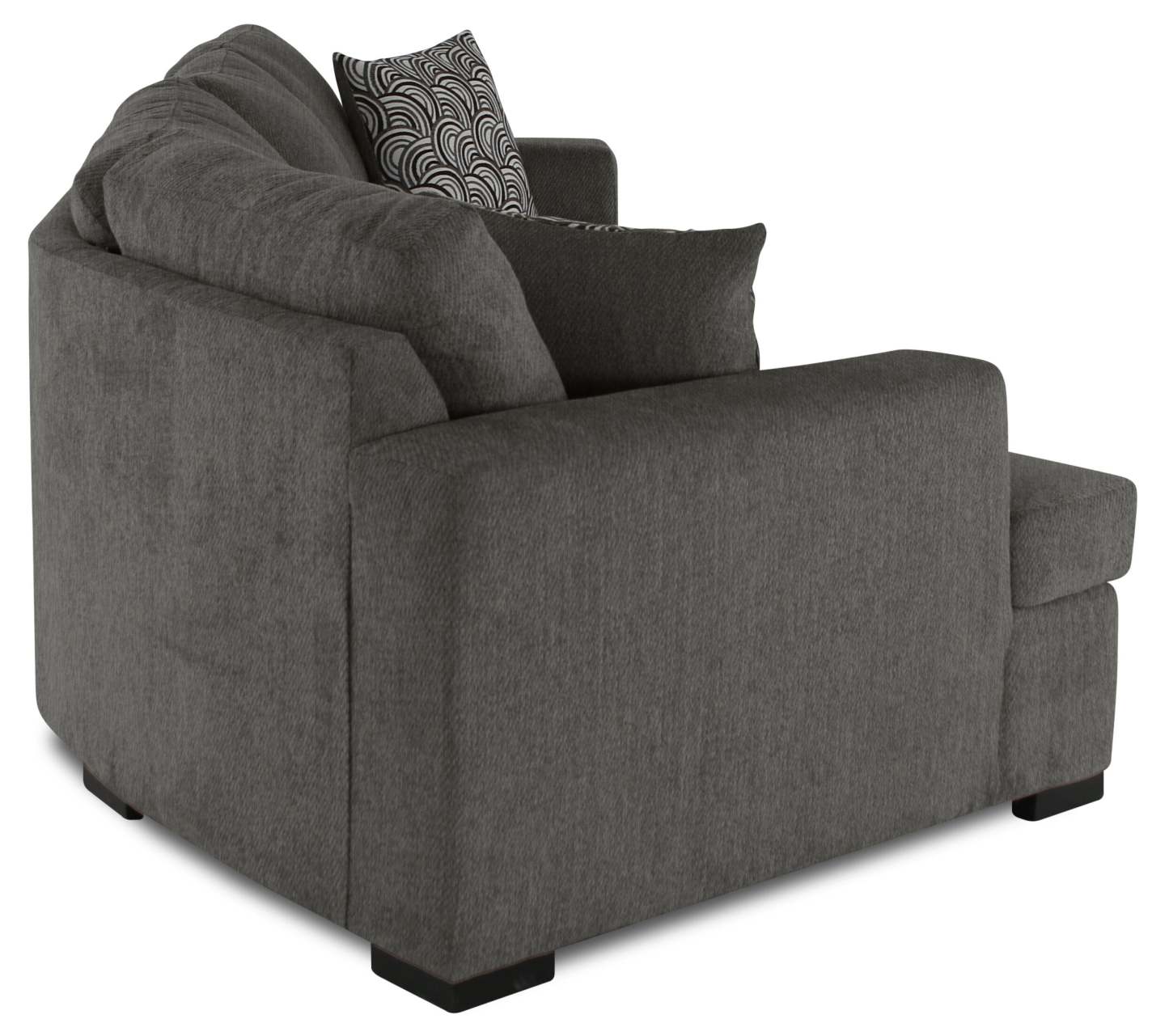Fabriqué au Canada Canapé sectionnel câlin Legend 2 pièces en tissu chenille orienté vers la gauche - Brun étain | Canapé sectionnel gauche Legend 2 pièces fabriqué au Canada en tissu de chenille avec fauteuil enveloppant - brun étain