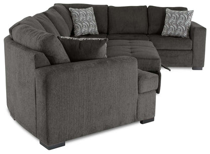 Made in Canada Legend 3-Piece Left-Facing Chenille Fabric Cuddler Sleeper Sectional - Pewter Brown | Canapé-lit sectionnel de gauche Legend 3 pièces fabriqué au Canada en tissu de chenille avec fauteuil enveloppant - brun étain