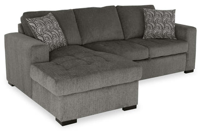 Made in Canada Legend 2-Piece Left-Facing Chenille Fabric Sleeper Sectional with Storage Chaise - Pewter Brown | Canapé-lit sectionnel de gauche Legend 2 pièces fabriqué au Canada en tissu de chenille avec chaise longue de rangement - brun étain