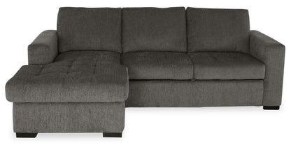 Made in Canada Legend 2-Piece Left-Facing Chenille Fabric Sleeper Sectional with Storage Chaise - Pewter Brown | Canapé-lit sectionnel de gauche Legend 2 pièces fabriqué au Canada en tissu de chenille avec chaise longue de rangement - brun étain