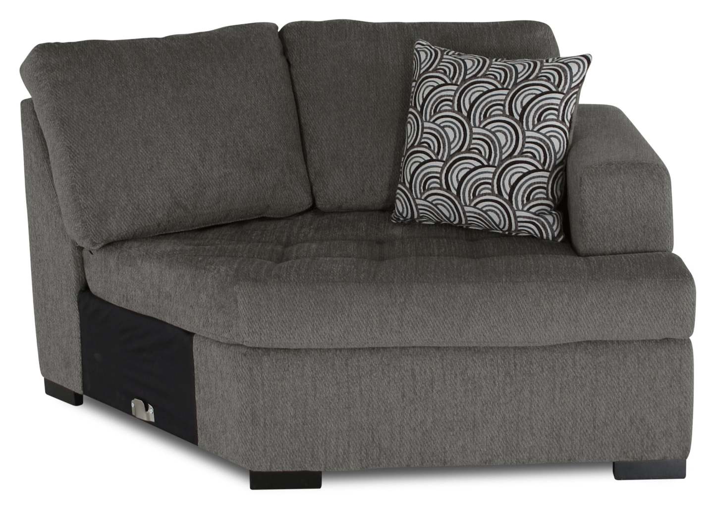 Made in Canada Legend 2-Piece Right-Facing Chenille Fabric Cuddler Sectional - Pewter Brown | Canapé sectionnel de droite Legend 2 pièces fabriqué au Canada en tissu de chenille avec fauteuil enveloppant - brun étain