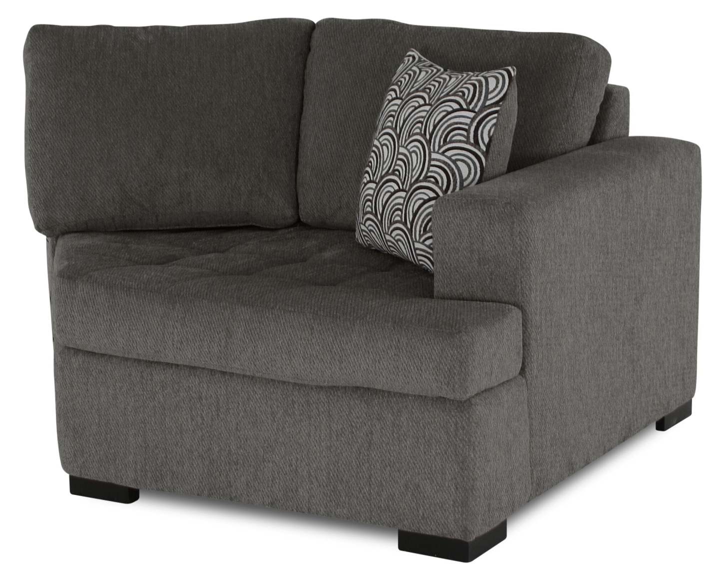 Made in Canada Legend 2-Piece Right-Facing Chenille Fabric Cuddler Sectional - Pewter Brown | Canapé sectionnel de droite Legend 2 pièces fabriqué au Canada en tissu de chenille avec fauteuil enveloppant - brun étain