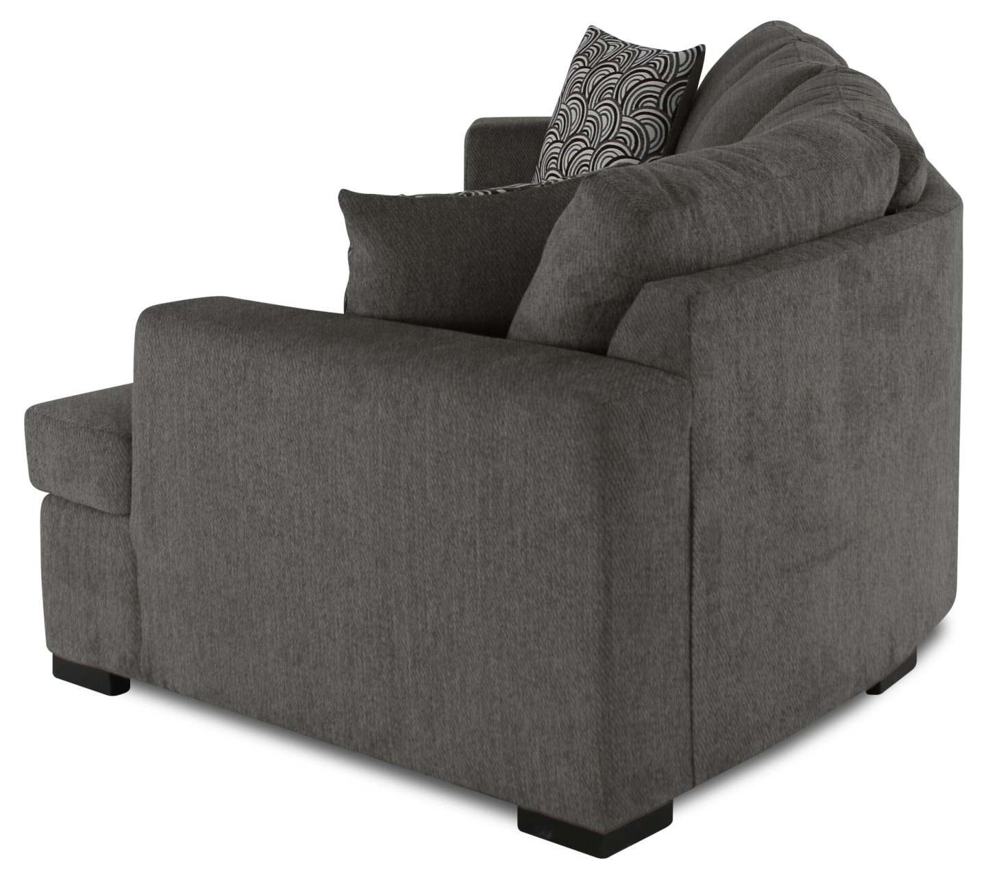 Made in Canada Legend 2-Piece Right-Facing Chenille Fabric Cuddler Sectional - Pewter Brown | Canapé sectionnel de droite Legend 2 pièces fabriqué au Canada en tissu de chenille avec fauteuil enveloppant - brun étain