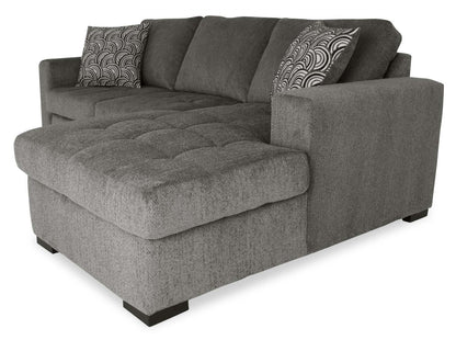Made in Canada Legend 2-Piece Right-Facing Chenille Fabric Sleeper Sectional with Storage Chaise - Pewter Brown | Canapé-lit sectionnel de droite Legend 2 pièces fabriqué au Canada en tissu de chenille avec chaise longue de rangement - brun étain