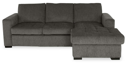 Made in Canada Legend 2-Piece Right-Facing Chenille Fabric Sleeper Sectional with Storage Chaise - Pewter Brown | Canapé-lit sectionnel de droite Legend 2 pièces fabriqué au Canada en tissu de chenille avec chaise longue de rangement - brun étain