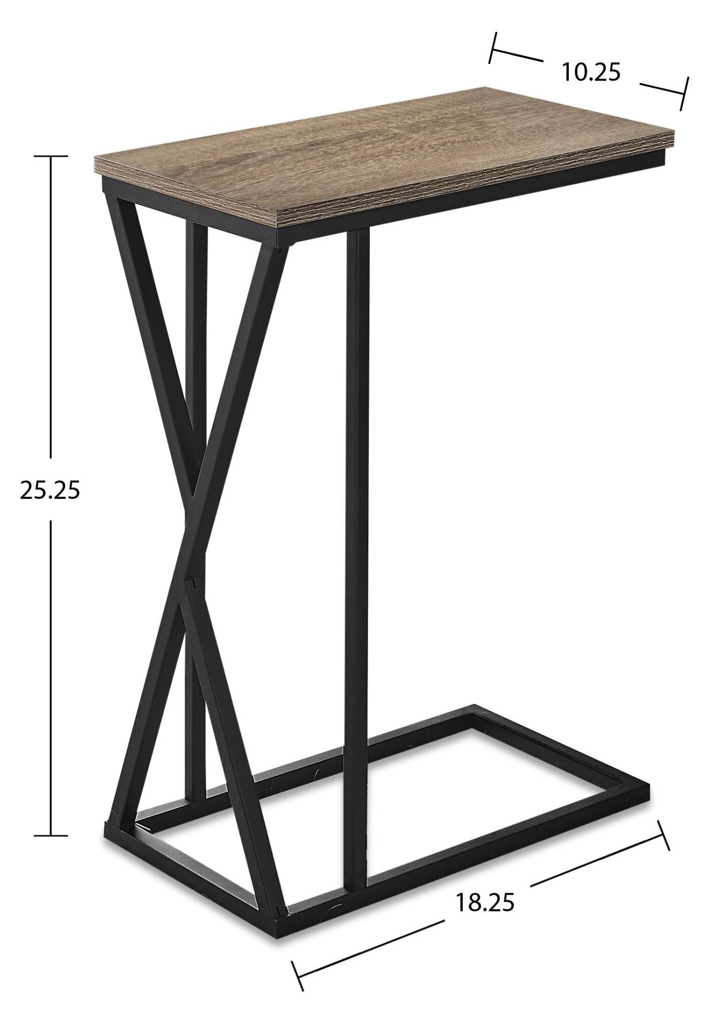 Table de fauteuil Leila 10,25 en forme de C - Taupe|Table de fauteuil Leila de 10,25 po en forme de C - taupe