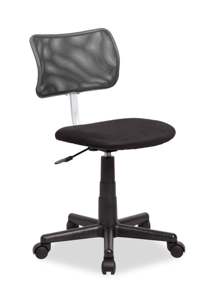 Leigh 16 Office Chair - Black with Mesh Back|Chaise de bureau Leigh de 16 po - noire avec dossier à mailles