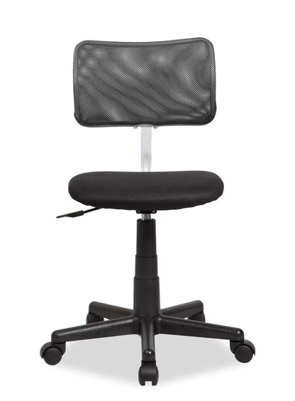 Leigh 16 Office Chair - Black with Mesh Back|Chaise de bureau Leigh de 16 po - noire avec dossier à mailles