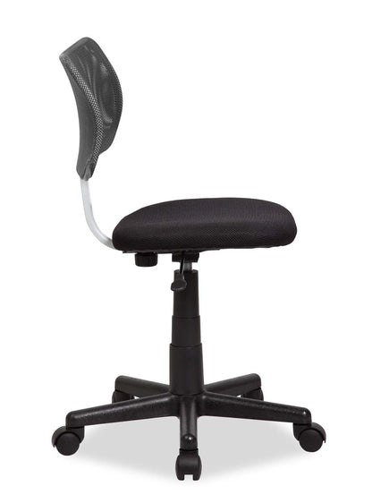 Leigh 16 Office Chair - Black with Mesh Back|Chaise de bureau Leigh de 16 po - noire avec dossier à mailles