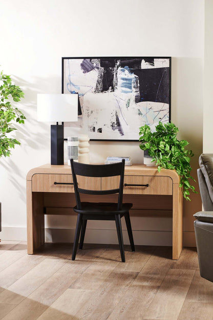 Table de salon moderne Lenore 59" avec rangement - Naturel | Table de salon moderne Lenore de 59 po avec rangement - naturel