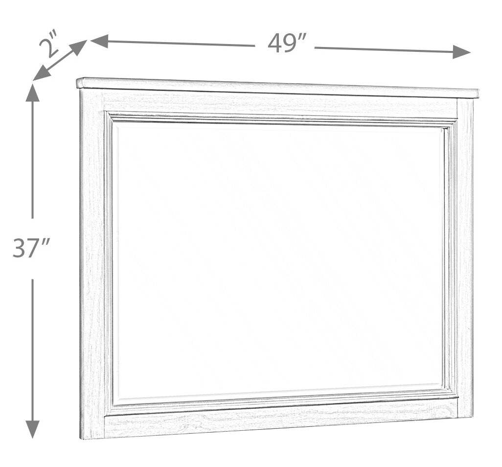 Miroir de commode de chambre Levi, bois – Gris dérive | Miroir de commode de chambre à coucher Levi en bois - gris bois de grève