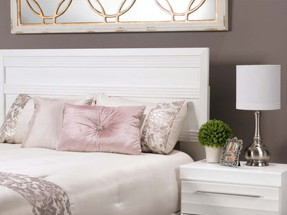 Ensemble lit et coffre à rangement complet Olivia 4 pièces – Blanc|Ensemble de chambre à coucher Olivia 4 pièces avec lit double de rangement et commode verticale - blanc