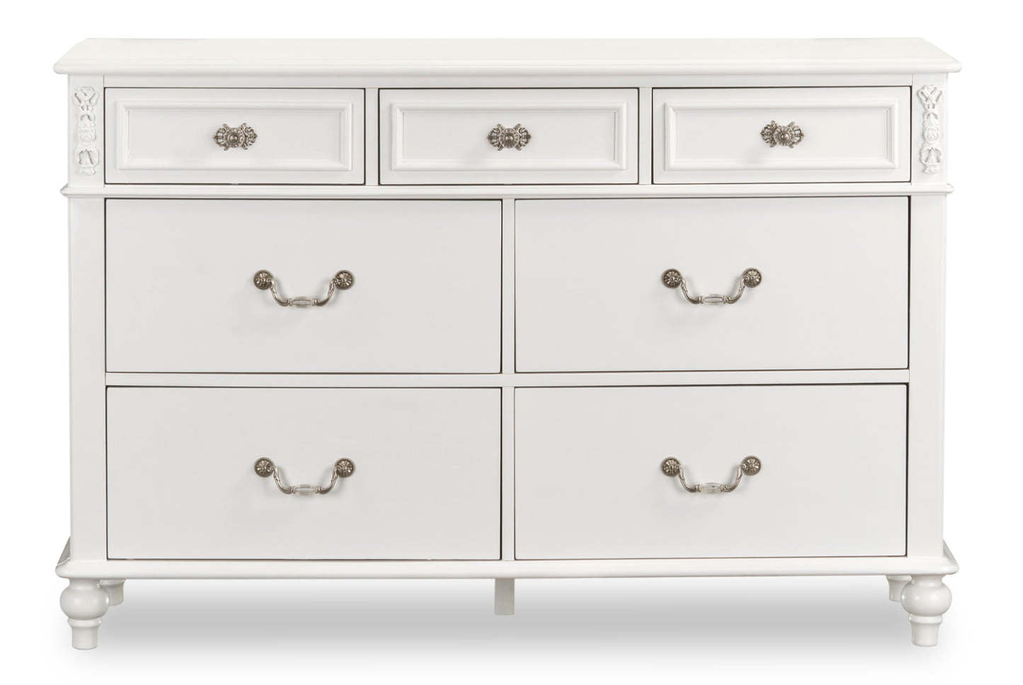 Commode Livy à 7 tiroirs pour enfants, 56 W - Blanc | Commode Livy de 56 po (L) à 7 tiroirs pour enfant - blanche