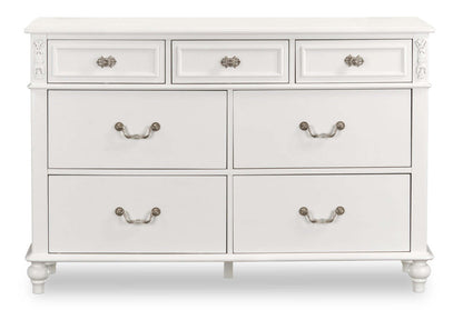Commode Livy à 7 tiroirs pour enfants, 56 W - Blanc | Commode Livy de 56 po (L) à 7 tiroirs pour enfant - blanche