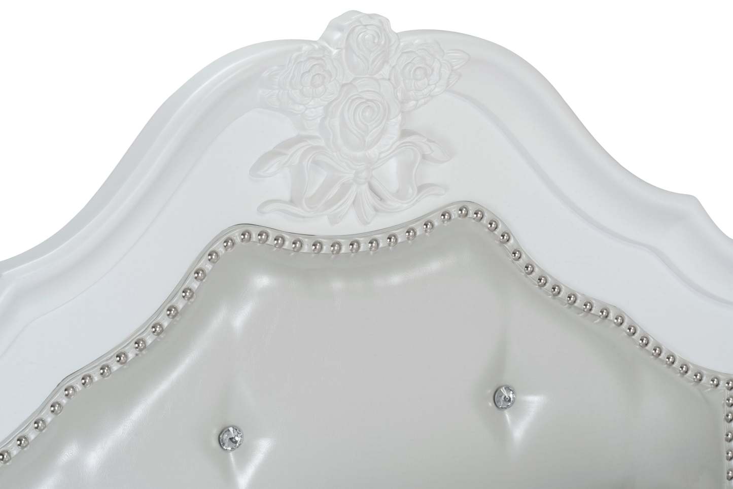 Lit à panneaux Livy pour enfants, blanc, cuir végétalien - Taille simple | Lit à panneau Livy pour enfants en cuir végétalien, blanc - format lit simple